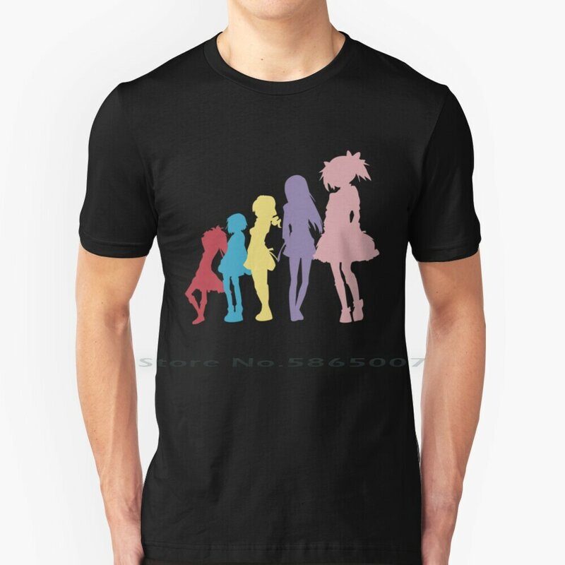 Madoka-let's Fight Together-Camiseta 100% algodón Anime Manga mágica chica sombra colorida Puella Magi Madoka Magica