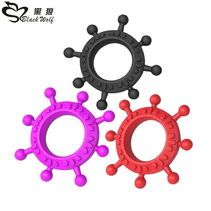 Male Cock Ring Penis Ring Delay Ejaculation Scrotal Binding Ball Stretcher anillos para hombre Silicone Cockring Sex Toy For Men