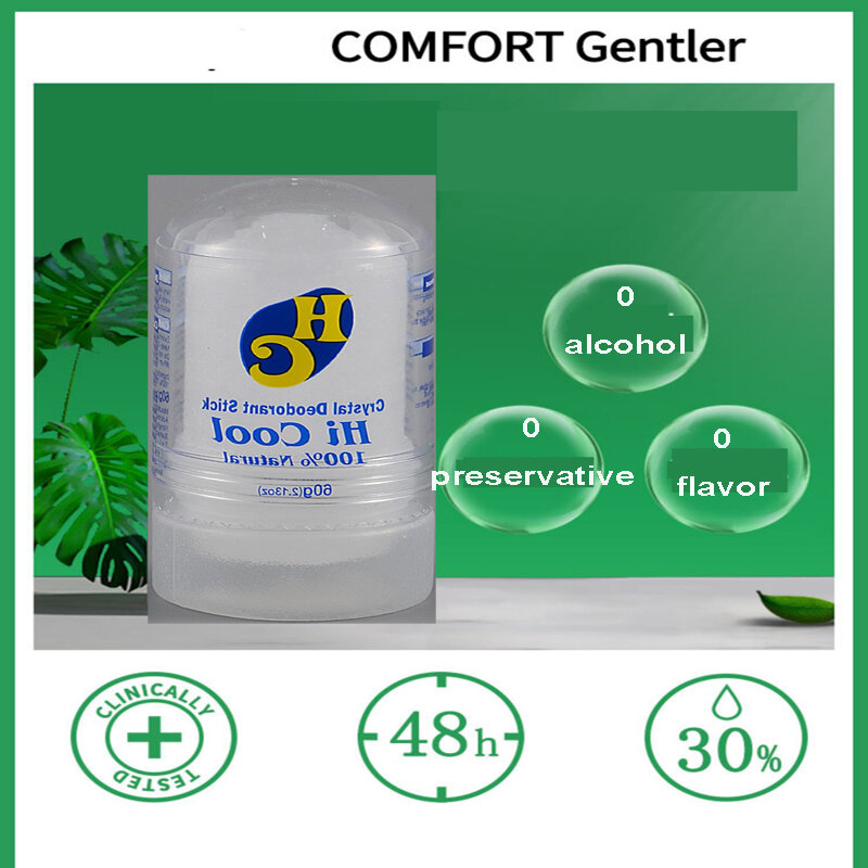 Desodorante antitranspirante de alumbre para el cuerpo, desodorante de cristal para las axilas, piedra para el cuidado del cuerpo
