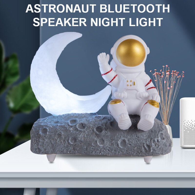 달빛 우주 비행사 빛나는 블루투스 스피커 우주인 크리 에이 티브 선물 생일 선물 장식 오디오
