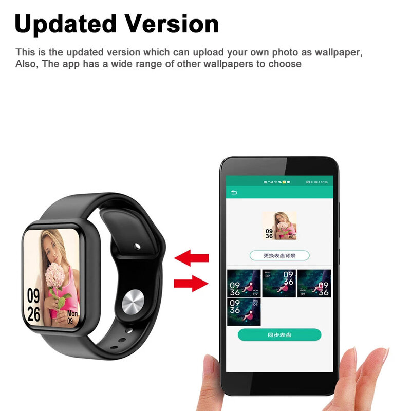 D20 Pro Bluetooth inteligentny zegarek mężczyźni kobiety Y68 ciśnienie krwi pulsometr Sport Smartwatch Fitness Tracker dla Xiaomi Huawei