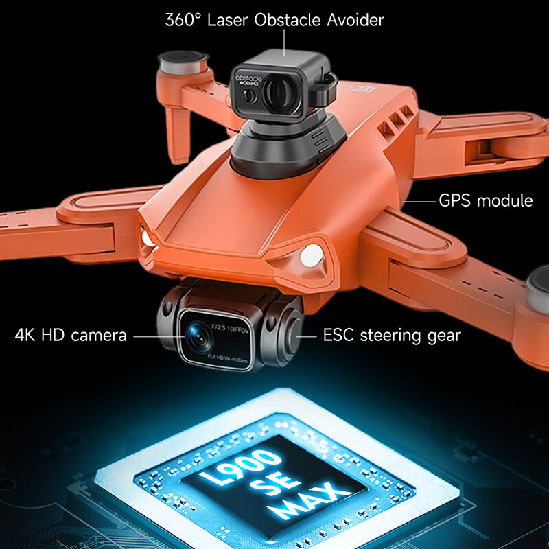Drone 2022 4K Profesional L900 Pro SE & MAX Drone 5G GPS HD Kamera Hambatan Aoidance Drone Tanpa Sikat Motor Quadcopter