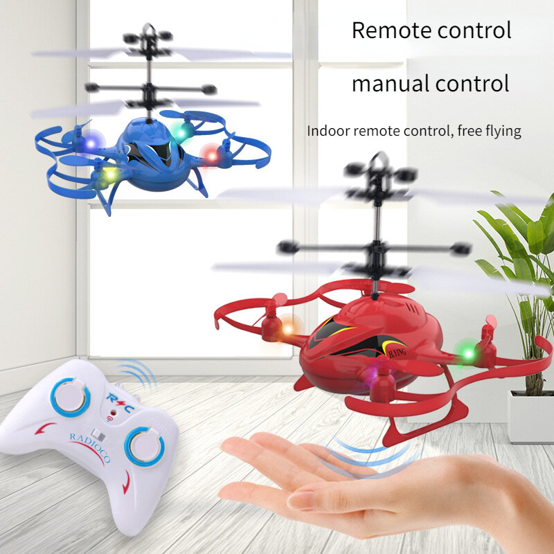 Mini Quadcopter Drone Drone Infraed Inductie Vliegtuigen Vliegende Helikopter Knipperlicht Speelgoed Gift Aanwezig Voor Kinderen Drones