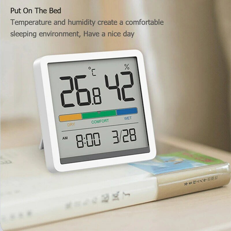 Youpin Miiiw-reloj inteligente con pantalla LCD de 3,34 pulgadas, dispositivo silencioso de temperatura y humedad, para interior y habitación de bebé de alta precisión, Monitor C/F