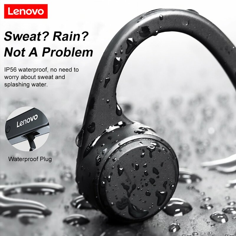 Lenovo X4 Bone Conduction การสั่นสะเทือนการออกเสียงคำว่าหูฟังบลูทูธกันน้ำไร้สายหูฟังกีฬาสปอร์ต