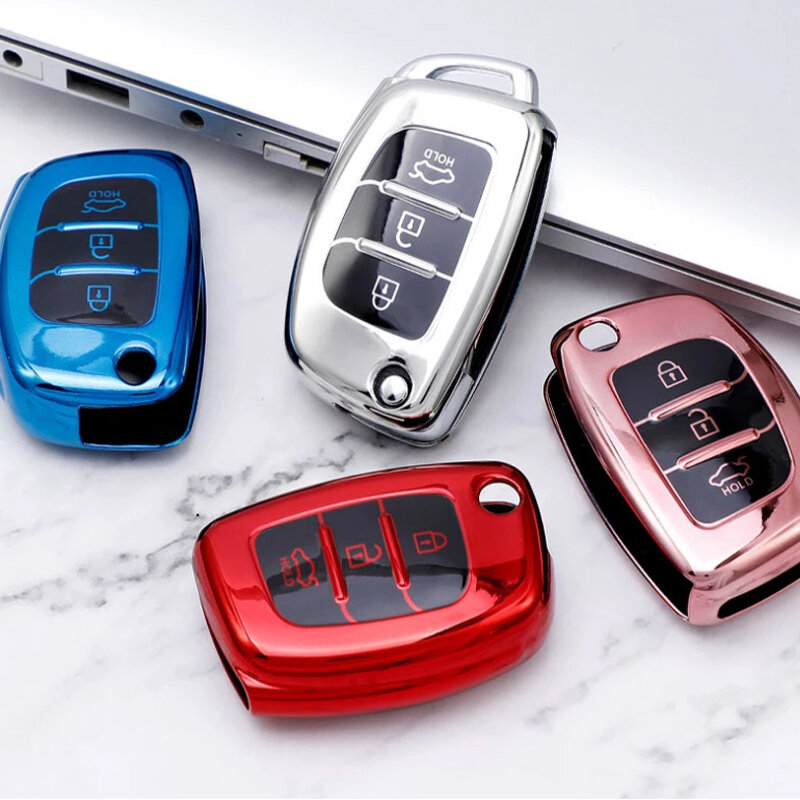 TPU Auto Klapp Schlüssel Fall Abdeckung Keychain für Hyundai I10 I20 Ix25 Ix35 Elantra Creta Solaris Tucson Sonata Santa Fe sport Verna