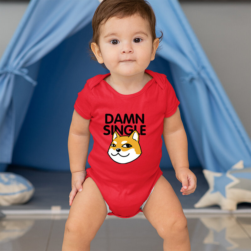 Creative Cartoon Shiba Inu Graphic Exquisite Short-Sleeved Infant Bodysuits Fashion Casual Summer New Baby Girl Boy Onesie