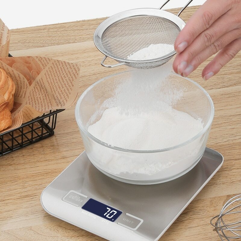 Электронные кухонные весы, перезаряжаемый прибор из нержавеющей стали для взвешивания пищи, закусок, выпечки, 5 кг/10 кг