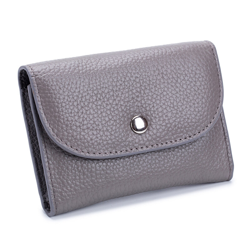 Genuine Leather Wallet Women Casual Simple Female Short Small Wallets Coin Purse Card Holder Men Money Bag with Zipper Pocket