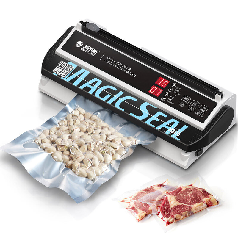 Selo mágico ms175 máquina seladora a vácuo profissional aferidor do vácuo de alimentos máquina de embalagem casa melhor aferidor do vácuo saco plástico
