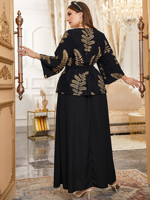 TOLEEN-Vestidos Maxi de talla grande para mujer, camisa de manga larga elegante de lujo, ropa de noche de fiesta musulmana, turca y africana, novedad de 2022