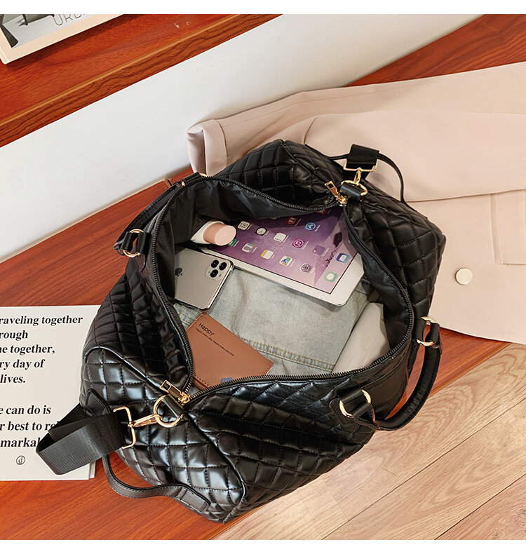 Yilian bagagem feminina curta bolsa 2022 nova de alta capacidade portátil bagagem bordado ling mochila