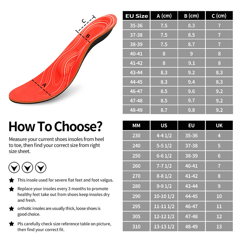 3ANGNI Orthotic Arch Support Insoles For Flat Feet Orthopedic Shoe Sole Man Women Insolent Shoes Cushion Plantar Fasciitis Pad