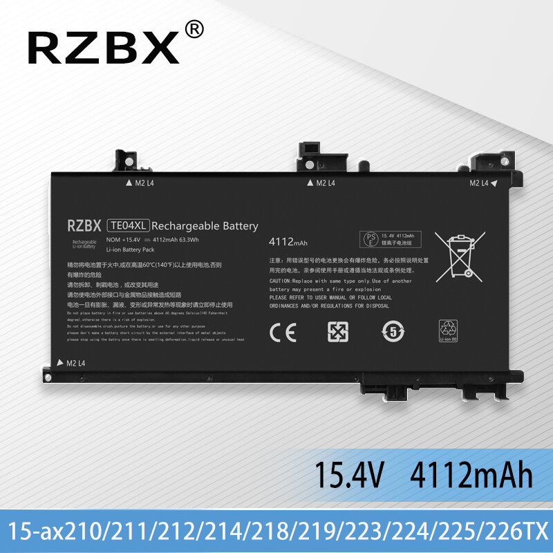 RZBX-Batería de ordenador portátil TE04XL, nuevo, para HP TPN-Q173 OMEN 15-ax212TX ax214TX ax215TX ax216TX ax217TX ax219TX ax223TX ax224TX ax225TX