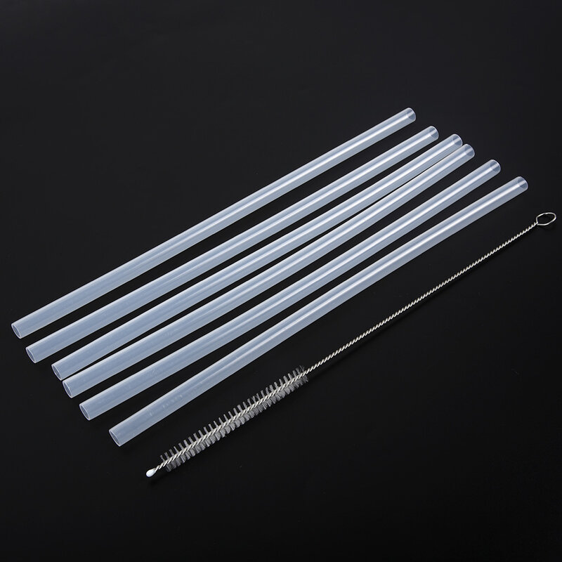 Replacement Straws 6x +Cleaning BrushSet For Hydro Flask Wide Mouth Bottle High Quality Durable Plastic Straw Reusable Drink