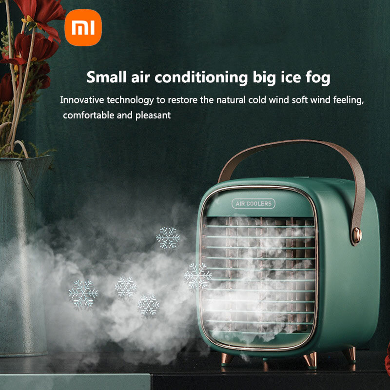 Xiaomi ventilador de ar condicionado usb refrigerador de ar portátil para casa 3-gear umidificador de ar com difusor de aroma adicionar ventilador de mesa de gelo verão
