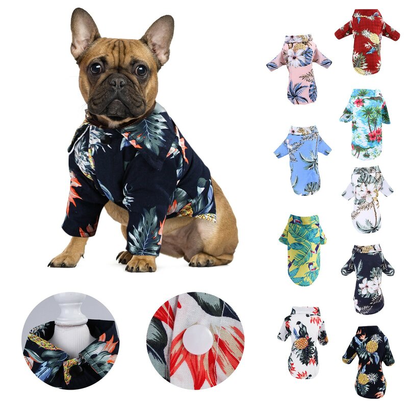 Fashion Одежда Для Собак Clothes For Small Medium Big Dogs Puppy Vest Summer T-shirt For Dogs Print Pet Clothing Hawaiian Shirt