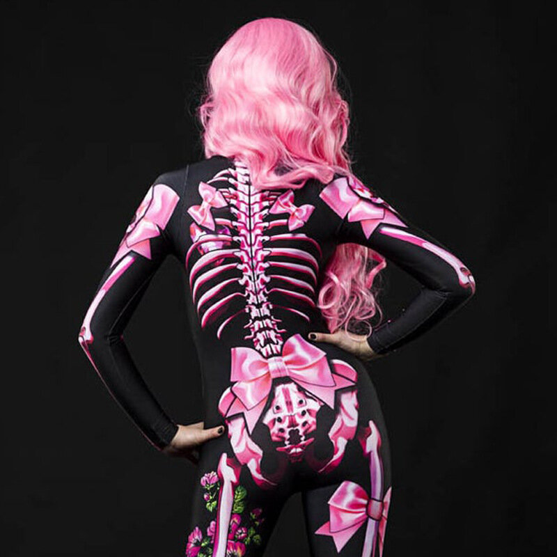 Disfraces de Cosplay de esqueleto de Halloween para mujeres y niños, Mono de fiesta de Halloween, disfraces de miedo, mono de Carnaval para mujeres