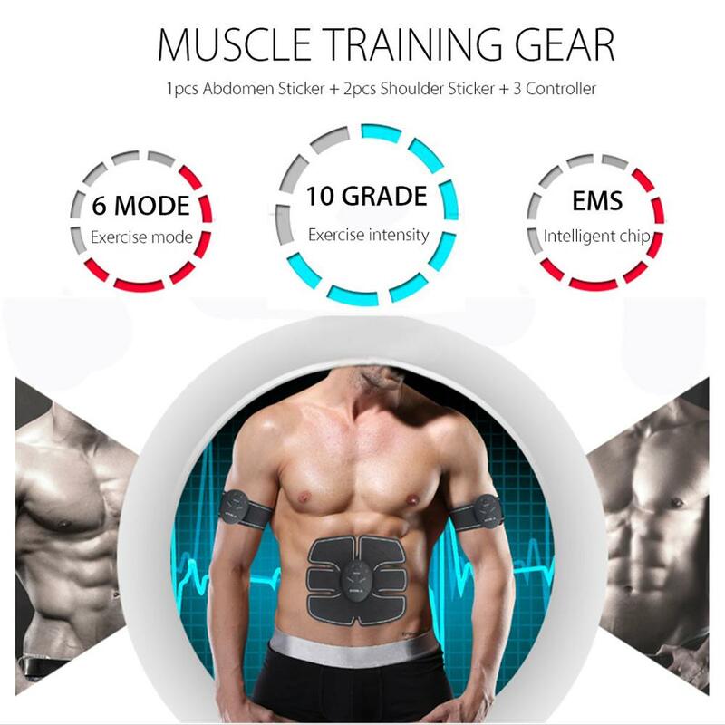 EMS estimulador muscular inteligente, dispositivo eléctrico de entrenamiento Abdominal, pérdida de peso corporal, adelgazamiento