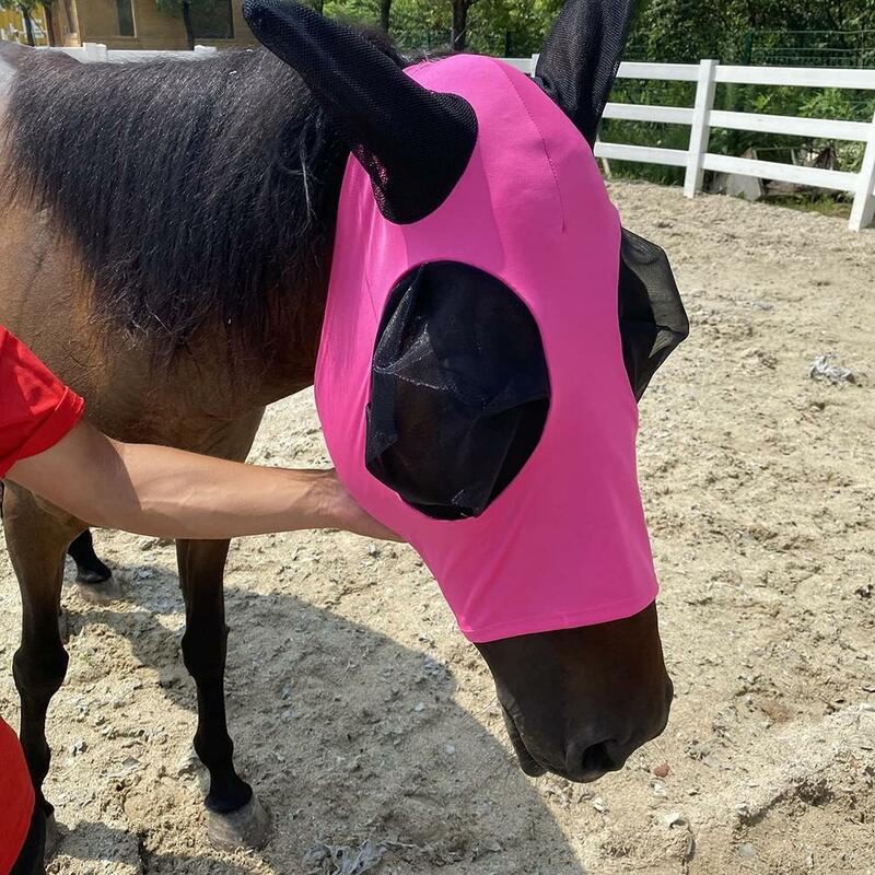 Horse Fly Mask Sunscreen Breathable Anti-bite Ultralight Web Sun Protection Anti-fly Horse Head Face Mask Face Cover Nylon Mesh