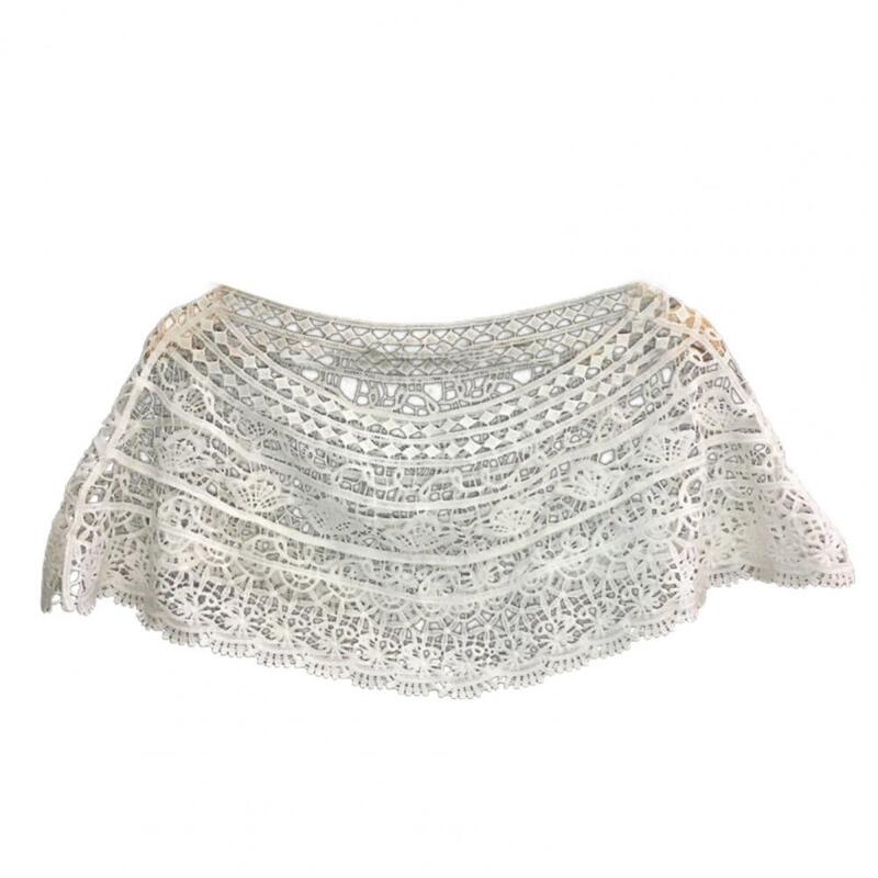Shell Pattern nappe Decor Pullover scialle Wrap Summer Hollow Crochet Lace Evening Cape accessori moda