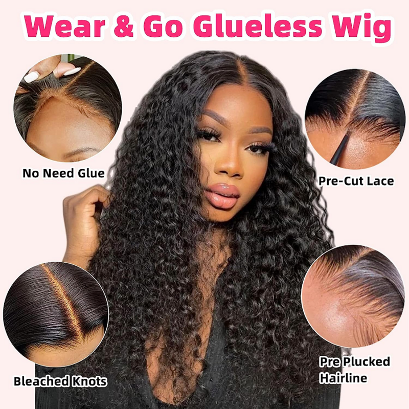 Deep Wave Frontal Wig Glueless Wig Human Hair Ready To Wear Curly Lace Front Human Hair Wig For Women Brazilian Wigs On Sale