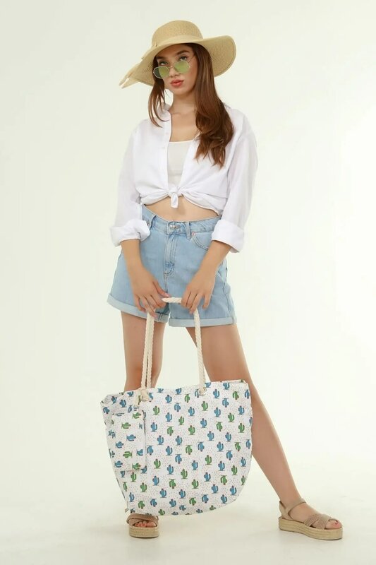 Женская пляжная сумка, кошелек, сумка-тоут с принтом, модная летняя вместительная сумка-тоут