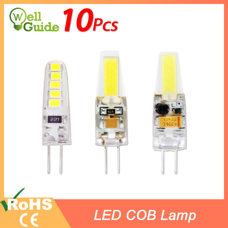 Ampoule LED G4 G9 3W 6W 10W AC/DC 12V 220V COB 2835SMD, lampe variable, remplacement de lustre projecteur halogène, 10 pièces