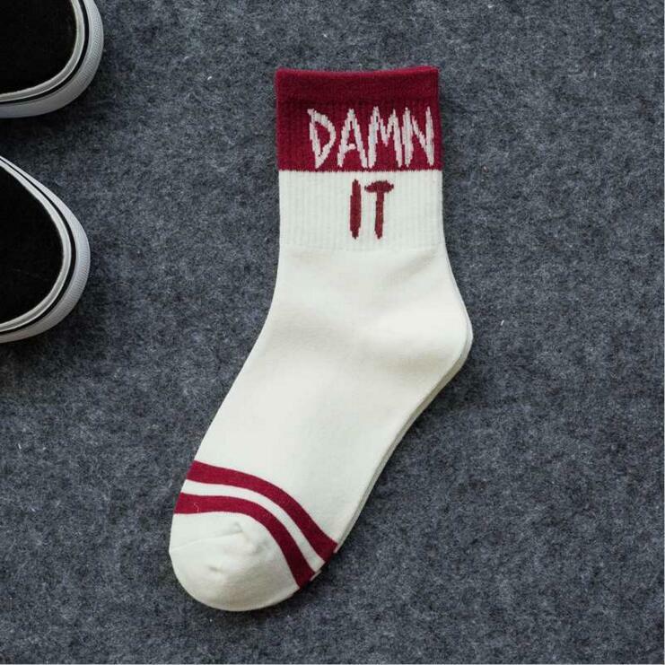 2022 nova venda quente carta meias de algodão masculino na moda ins casual meias esportivas masculinas moda sox