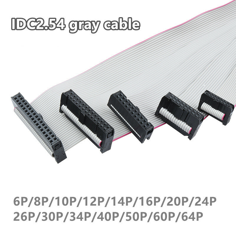 5 قطعة مجموعة IDC FC 2.54 شقة رمادي سلك مسطح LED JTAG ISP تحميل كابل 6P - 20P 2.54 مللي متر الملعب 10/20/30 سنتيمتر ل DC3 IDC رأس صندوق