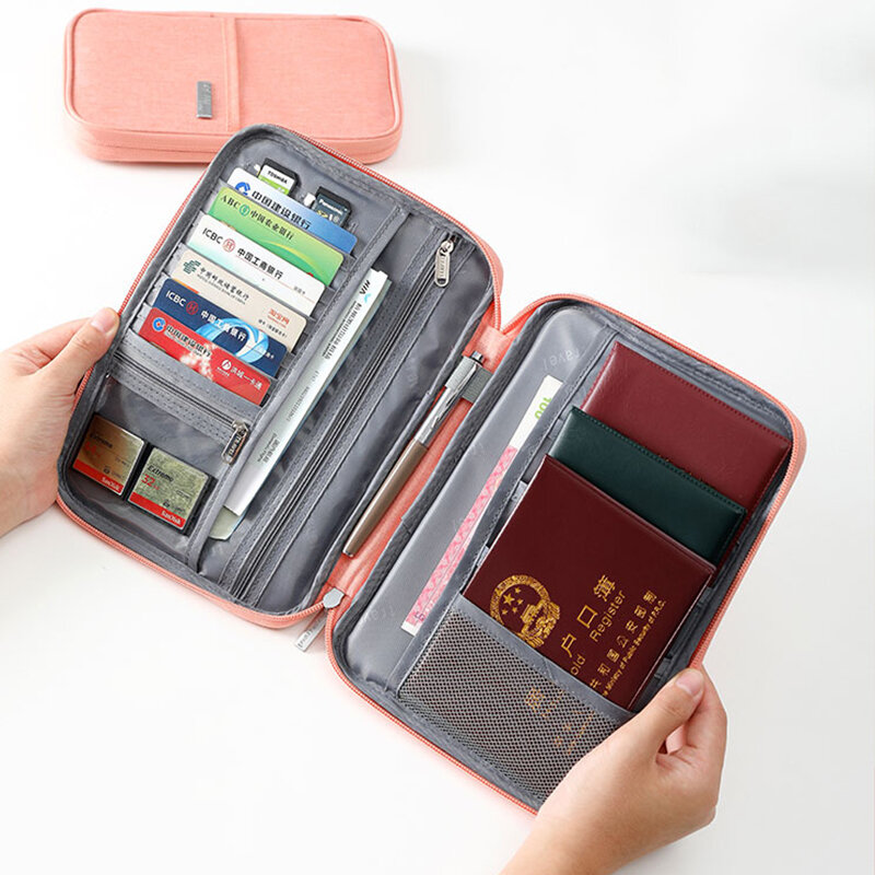 Porta-passaporte impermeável para senhoras, portátil, multifuncional, criativo, armazenamento de cartão de crédito, carteira de viagem