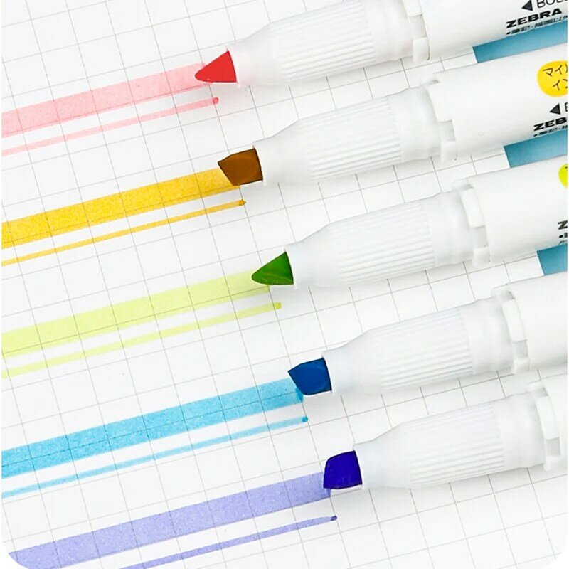 1 pçs japão zebra wkt7 original mildliner marcadores 35 cores dupla face fina/ponta bold arte marcadores de marcadores de papelaria estudante
