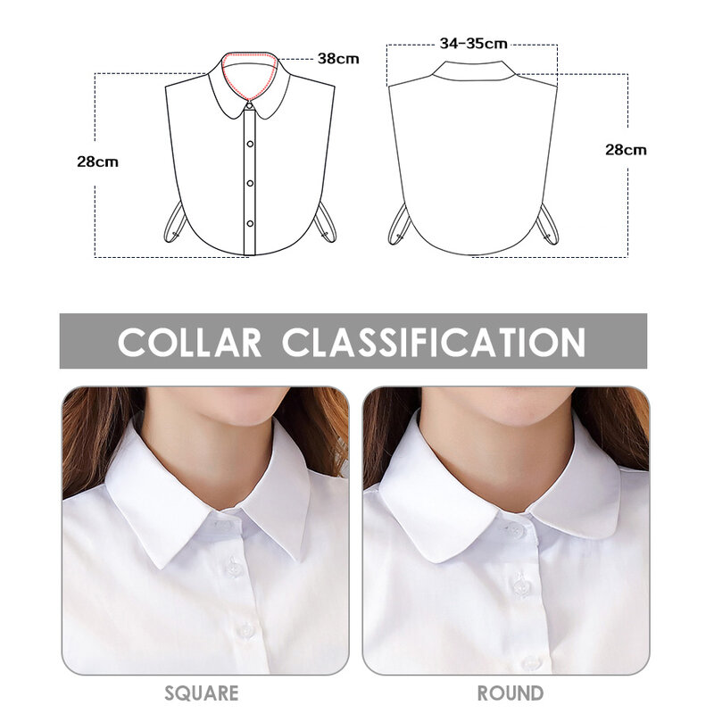 Women Cotton Fake Collar Decoration Blouse Detachable Shirt Collar Sweater False Collars Lapel Top Women Apparel Accessories