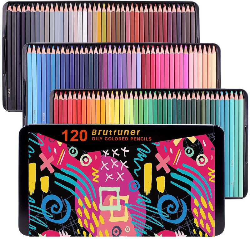 Brutfuner 120 kolory kwadratowe beczki pastelowe kolorowe ołówek tłuste kredki blaszane pudełko na szkic studentów zestaw artystyczny upominki