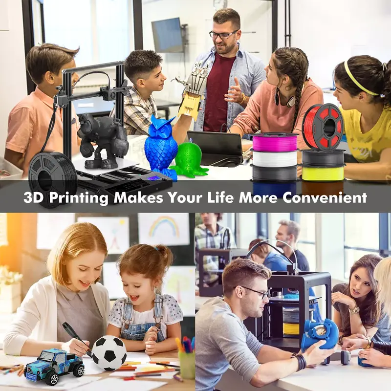 새로운 필라멘트 PLA 탄소 섬유 검정 3D 프린터 PETG PLA 대리석 목재 필라멘트, 1.75MM 5KG 고모듈러스 재료 리필 DIY 선물