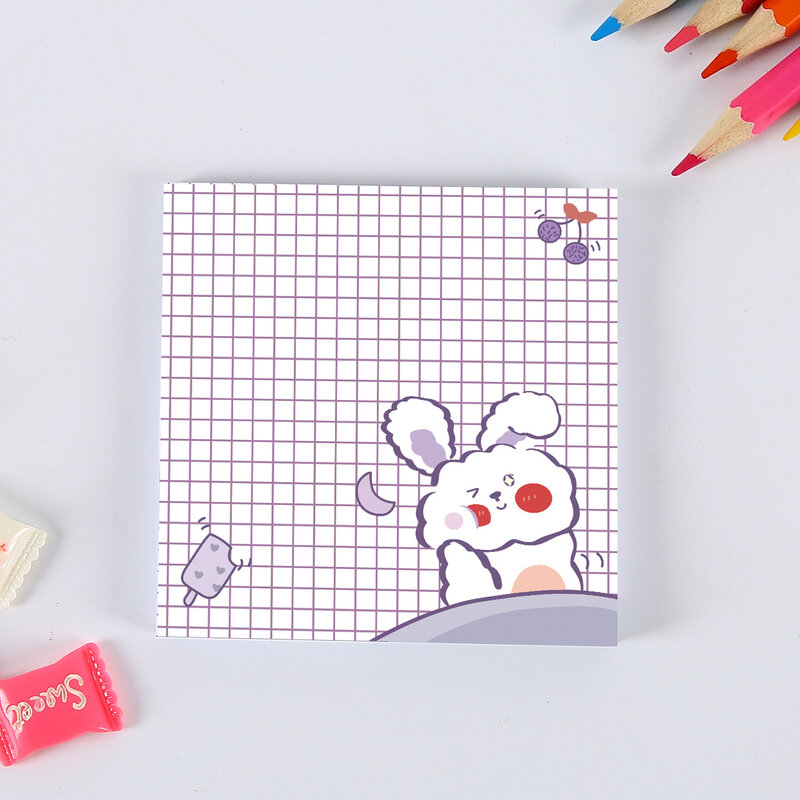 50 tempo koreański śliczne dziewczęce kreskówki fioletowy niedźwiedź kreatywność uczeń księga gości kartki samoprzylepne Kawaii Decor notatniki materiały biurowe