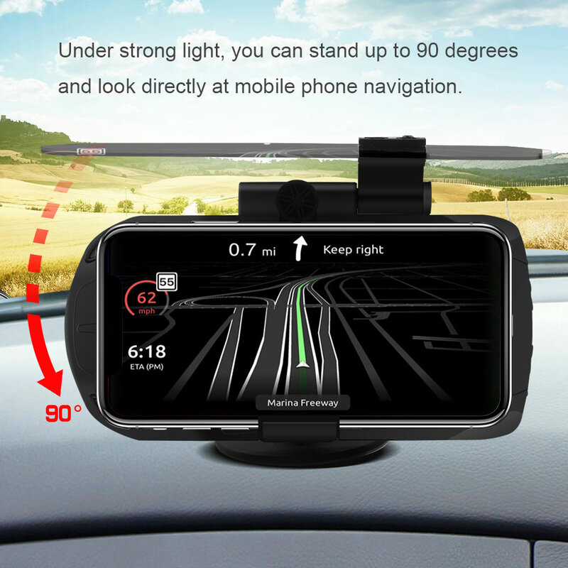 HUD โทรศัพท์มือถือไร้สายชาร์จ GPS นำทางรถความเร็วโปรเจคเตอร์ชาร์จ Bracket Head Up แสดงผล Navigation
