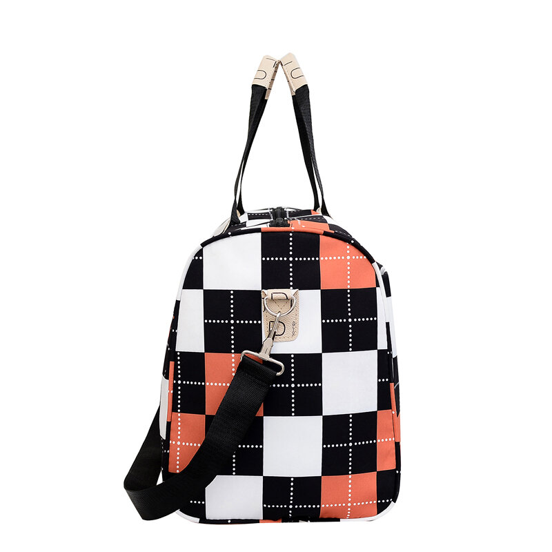 YILIAN-bolsa de viaje para mujer, bolso de hombro deportivo separado, seco y húmedo, de almacenamiento portátil, color blanco y negro