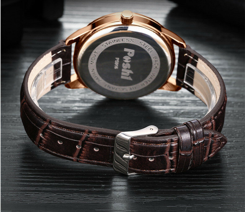 Montre-bracelet de sport de luxe pour homme, étanche, cuir Shoous, date, quartz, horloge, mode, haut