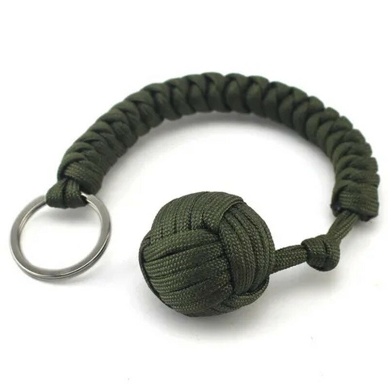 Outdoor Self-defense Umbrella Rope Climbing Survival Keychain Hanging Chain Handmade Steel Ball Pendant Self-defense Ball