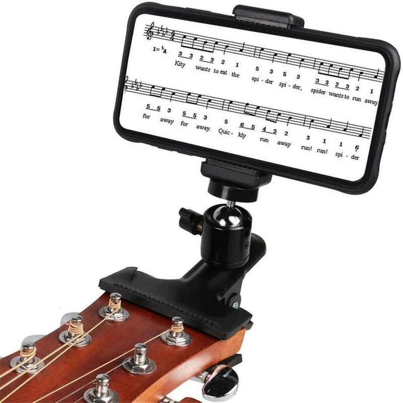 Telefones suporte de instrumentos musicais base universal clipe para kalimba guitarra titular suporte metal plástico suporte preto rack