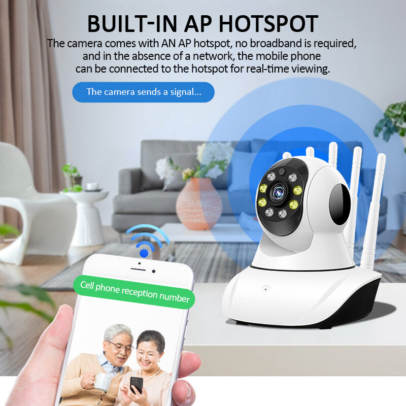 Cámara de seguridad IP HD inalámbrica para el hogar, Monitor de bebé para interior, 2MP, 3MP, visión nocturna, Audio bidireccional, CCTV