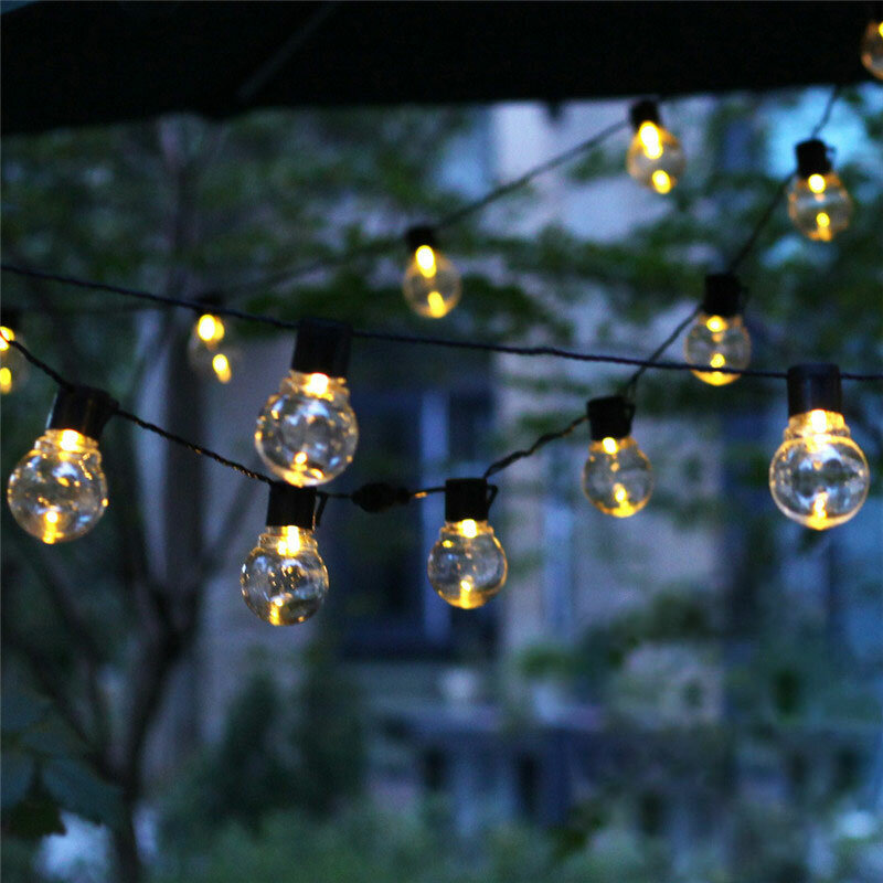 Guirlande lumineuse d'extérieur pour Patio, 50 pieds, G50, lumières féeriques pour noël, mariage, vacances, jardin, décoration