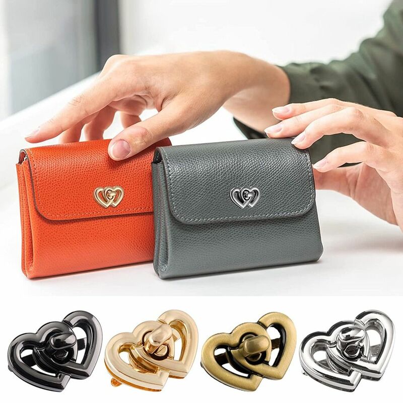 Heart Shape Metal Clasp Turn Lock Twist Lock DIY Handbag Bag Purse Luggage Lock Bag Buckle Hardware Closure Bag Part Accessories