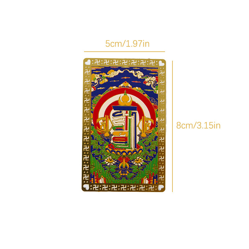 Монохромная металлическая карта богатства Гуань гонг, карта удачи, буддистские медные золотые карты