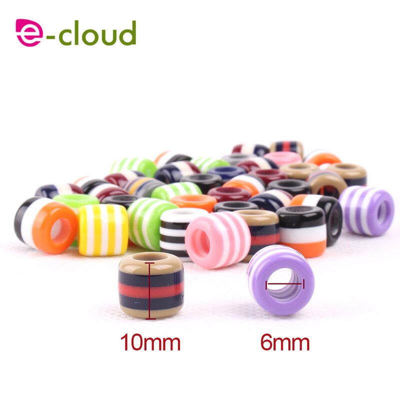 50Pcs/Pack multi coloured  hair Beads and dreadlock Beads cuffs clips approx 6mm hole for hair braids dreadlock Accessories
