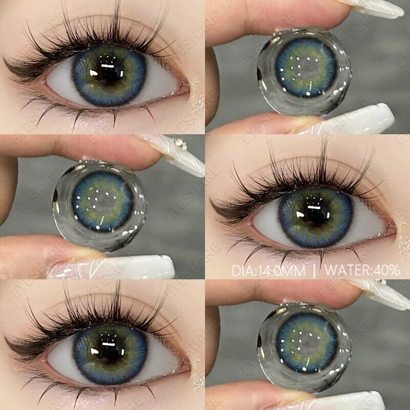 2pcs Colored Contacts for Eyes Color Contact Lenses Blue Colorful Lenses Brown Eyes Lenses Yearly Cosmetic Makeup Contacts Lens