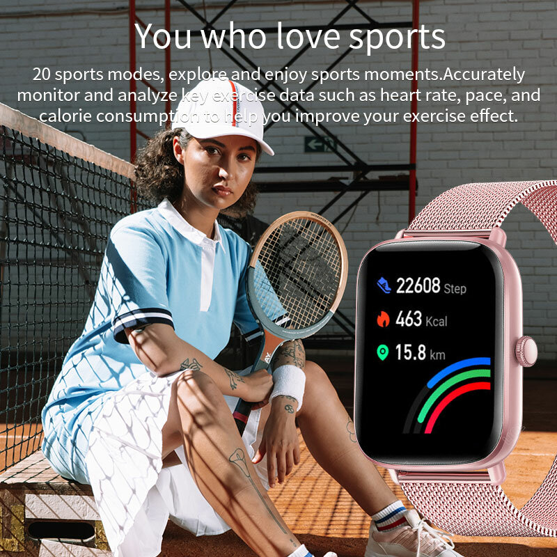 LIGE-reloj inteligente para mujer, accesorio de pulsera resistente al agua con seguimiento de actividad deportiva, control del ritmo cardíaco y de la presión sanguínea, pantalla táctil de 1,69 pulgadas