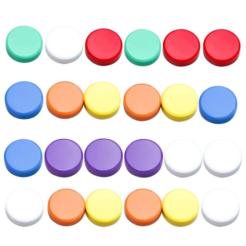 24 szt. Kolorowe okrągłe naklejki typu tablica kredowa magnesy na lodówkę do szkoły