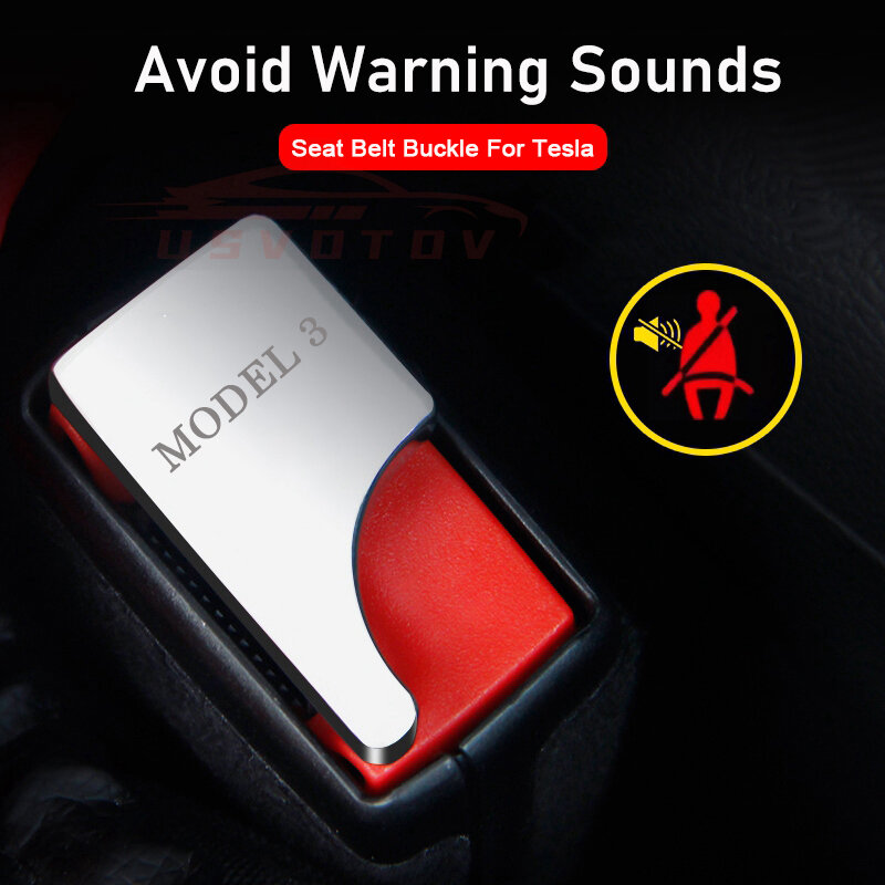 Per Tesla Model 3 X Y Hidden Car Seat Belt Buckle Head Safety Cover baionetta marmitta Extender Plug allarme decorazione accessori